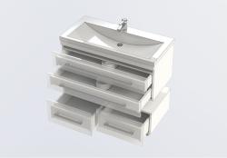 Тумба с раковиной AQUANET Верона New 100 подвесная 