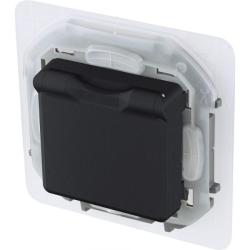 Механизм розетки сетевой LEGRAND Inspiria с крышкой антрацит 673743