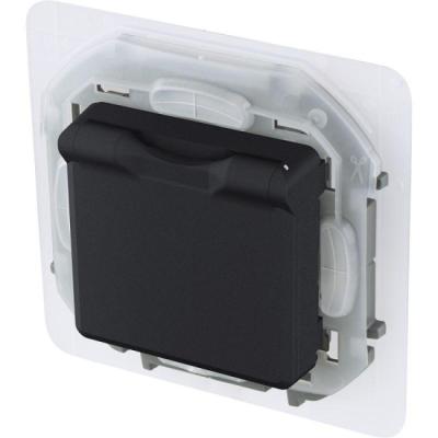 Механизм розетки сетевой LEGRAND Inspiria с крышкой антрацит 673743