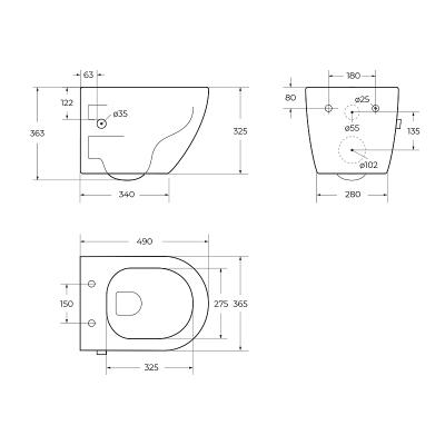 Унитаз подвесной BELBAGNO Uno BB3105CHR-BS/SC