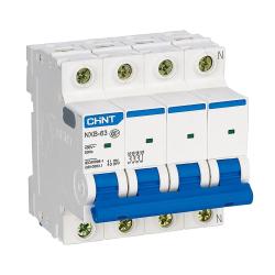 Автоматический выключатель CHINT NXB-63S 4P 16 A C 4,5 кА 296905