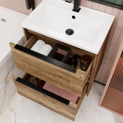 Тумба с раковиной LA FENICE Tesoro 60 дуб Галифакс табак