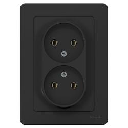 Розетка SYSTEME ELECTRIC Blanca двойная антрацит BLNRS00000026