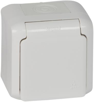 Розетка сетевая LEGRAND Quteo с заземлением белый 782321