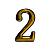 Цифра 2 ABV золото 35*55 мм