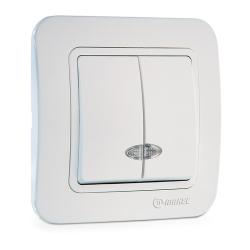 Выключатель MAKEL Lilium 2 клавиши с подсветкой белый 70023