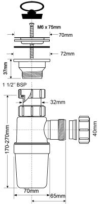 Сифон бутылочный MCALPINE MRSK1-A