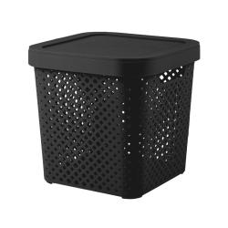 Корзина для хранения с крышкой BLACK 20 л /Пластик Репаблик/