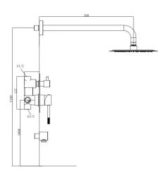 Душевая система скрытого монтажа VODA Vessel Set_3in1