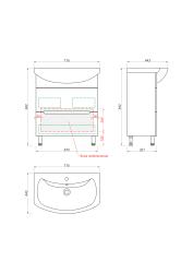 Тумба с раковиной КАКСА-А Моника 70 ящики