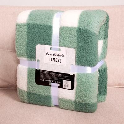 Плед CASA CONFORTE Томлин Клетка Зеленый 200*220 см