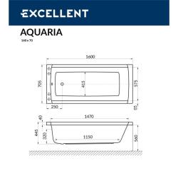 Ванна акриловая EXCELLENT Aquaria 160*70 см