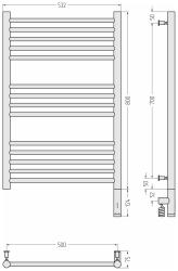 Полотенцесушитель СУНЕРЖА Богема 3.0 правый 800*500 мм 032-5805-8050