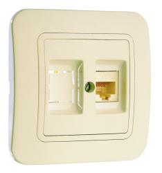 Розетка комбинированная MAKEL Lilium САТ5е/гнездо кремовый 70235