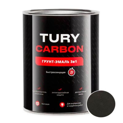 Грунт-Эмаль TURY Carbon RAL 9004 Черный 0,9 кг