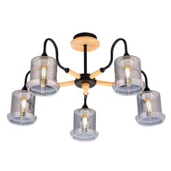 Люстра ЛАЙТ СФЕРА 4872/5 BK+Wood Черный, дерево