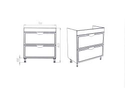 Тумба с раковиной VIANT Лима 2 ящика