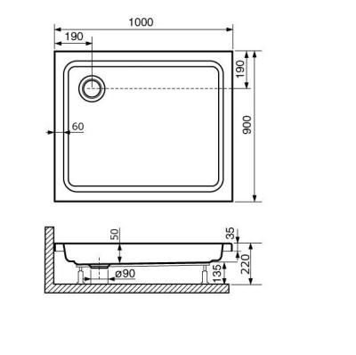 Поддон акриловый RGW Style 100*90 см 