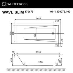 Ванна акриловая WHITECROSS Wave Slim 170 169,50*75 см