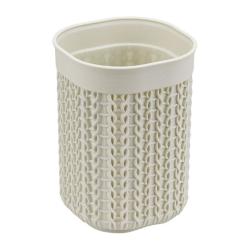 Стакан для зубной пасты IDEA Вязание белый ротанг