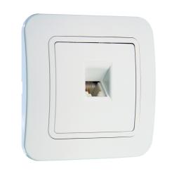 Розетка телефонная MAKEL Lilium белый 70014