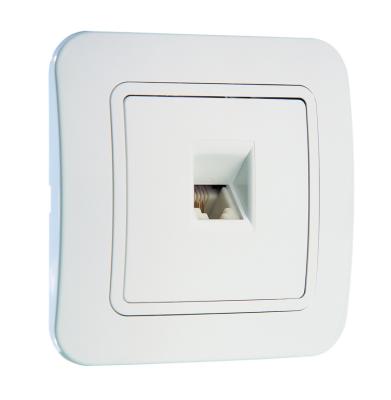 Розетка телефонная MAKEL Lilium белый 70014