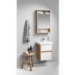 Зеркальный шкаф AQWELLA City дуб балтийский 50*80 см