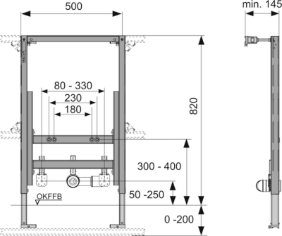 Инсталляция для биде TECE Profil 9330005