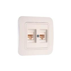 Розетка телефонная MAKEL Lilium двойная кремовый 70234