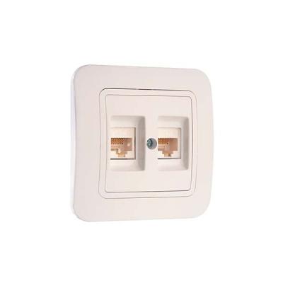 Розетка телефонная MAKEL Lilium двойная кремовый 70234