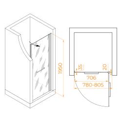 Душевая дверь RGW PA-103B 80 см