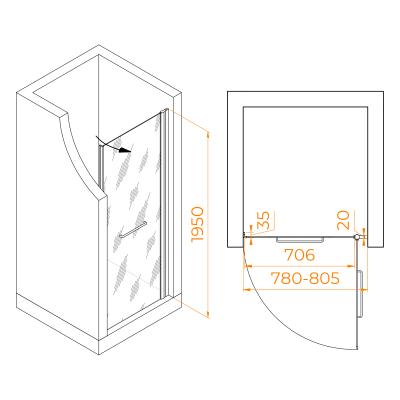 Душевая дверь RGW PA-103B 80 см
