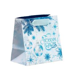 Пакет бум. 14*14*9см Снежинки /9524153/Дарите Счастье/