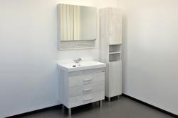 Зеркальный шкаф COMFORTY Никосия дуб белый 80*80 см