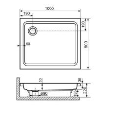 Поддон акриловый RGW Style 100*80 см