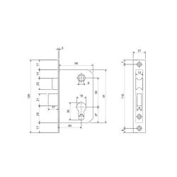 Замок врезной AVERS 0823/60-С-Ni Никель