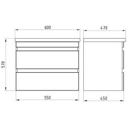 Тумба с раковиной АСБ-МЕБЕЛЬ Лира 60 дуб сонома