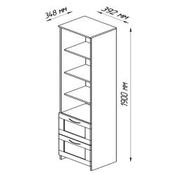 Стеллаж ШВЕДСКИЙ СТАНДАРТ Сириус Белый 390*1900*348 мм 2.02.07.140.1