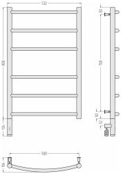 Полотенцесушитель СУНЕРЖА Галант 3.0 левый 800*500 мм 00-5800-8050