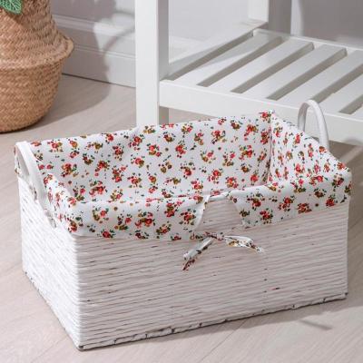 Корзина стеллажная Цветочки 42*28*19см /Доляна/