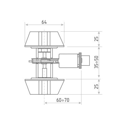 Замок врезной НОРА-М D2 Старая бронза