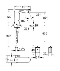 Смеситель для умывальника GROHE Eurosmart Cosmopolitan E 36327001
