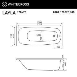 Ванна акриловая WHITECROSS Layla 170*75 см