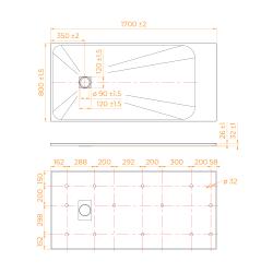 Поддон стеклопластик RGW TSS-W 80*170 см