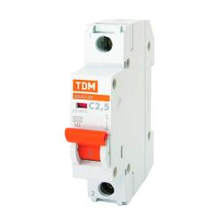 Автоматический выключатель TDM ВА47-29 1Р 2,5 А С 4,5 кА