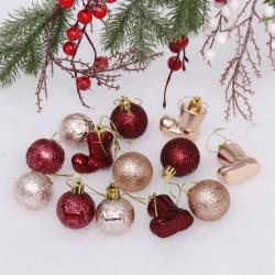 Набор елочных украшений СЕРПАНТИН Волшебное сияние рубин, шампань 4 см