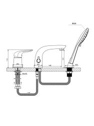 Смеситель на борт ванны ORANGE AP57-530