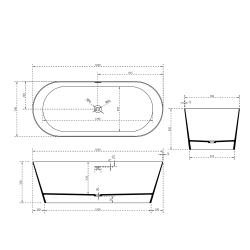 Ванна из искуственного камня ABBER Stein 165*70 см AS9622  
