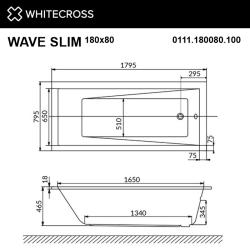 Ванна акриловая WHITECROSS Wave Slim 180 179,5*79,5 см