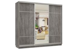 Шкаф-купе ХОЧУ ДОМОЙ Классика-Лайт 60 Бетон/Серебро 2400*2400*600 мм